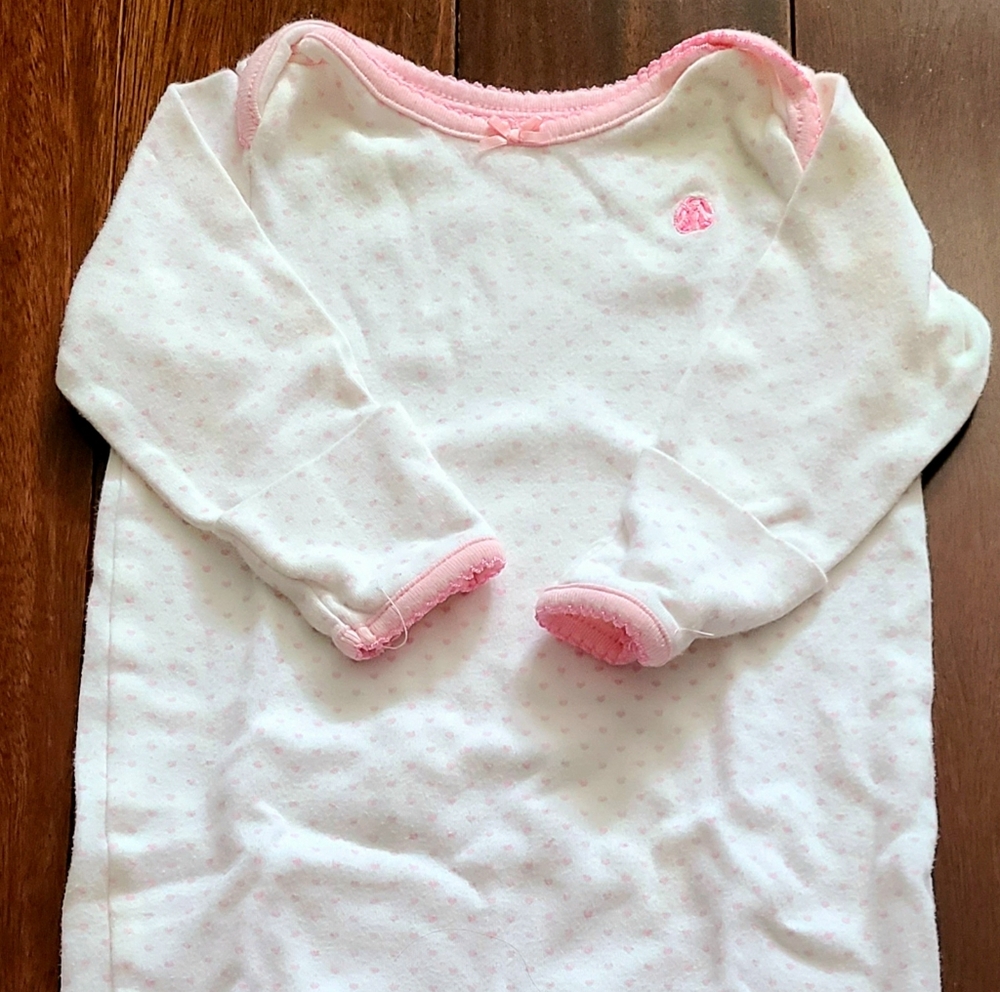 Cozy Pink and White Baby Pajama Sleep Sack